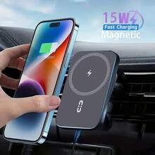 15W Magnetic Wireless Car Charger Suitable For IPhone 16/15/14/13/12 Series, Car Navigation Bracket, Phone Holder, Car Phone Accessories - Deep Black - View 2