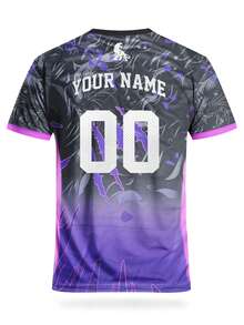 Maillot de football personnalisé édition spéciale Brésil pour hommes - Chemise de sport confortable à col rond pour l'entraînement de football et le port décontracté - Violet - Voir 5