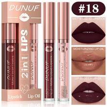 DUNUF Lip Gloss Lip Oil Set 2 Pieces Set Not Easy To Stick Cup Matte Lip Gloss Set Waterproof Long-Lasting Non-Fading Moisturizing - Multicolor - View 20