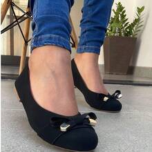 Women's Round Toe Delicate Comfort Flats - màu đen - Xem 1