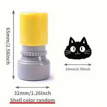 Reusable Cat Themed Stamp, Cute Expression Seal, Small Cat Mark, Teacher's Reward Stamp, Black Ink, Random Shell - one-size - View 7