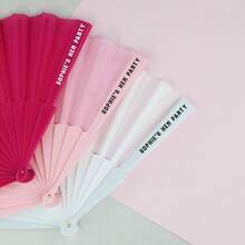 Customizable Single Party Fan, Suitable For Singles Party, Summer Singles Party, Bachelorette Party, Bride's Name Party, Hen Party Favors, Personalized Gift, Girls Night Out - Pink - View 6