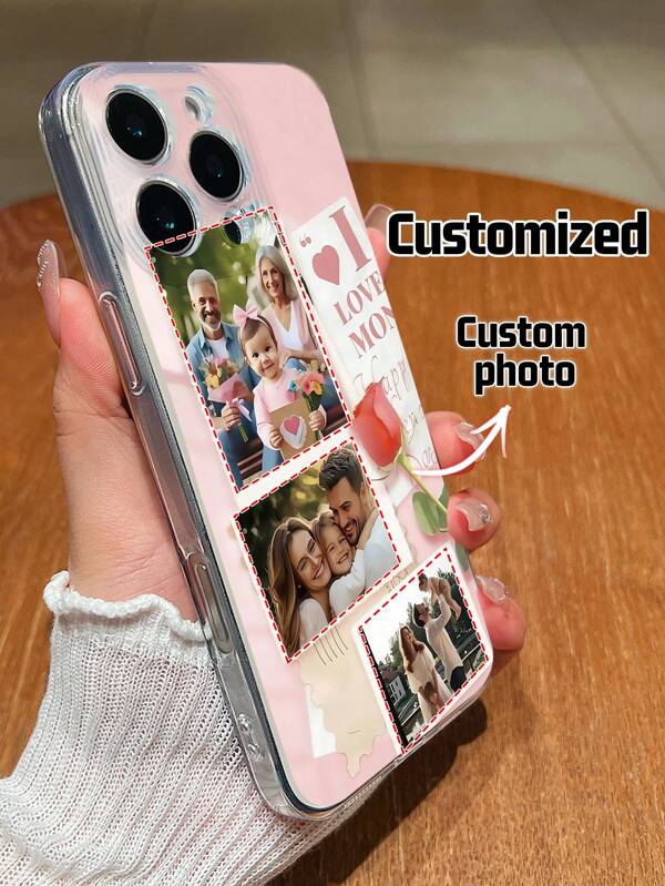 1 Stück personalisierter Familienfoto Multi-Foto voll angepasstes Design/individuelles Signatur-Anpassung/ strukturierte TPU transparente Silikon Hülle, Kamera Handy Schutzabdeckung, auf individuelle Kundenwünsche angepasst, kompatibel mit Apple 16 Pro Max/16 Pro/15 Pro Max/14 Pro Max/13 Pro Max 13 Pro/15 Pro,/A05/A04/A11/A24/A25/A26/A33/A12/A13/A14/A15/A52/A54/A55//S23 Ultra/S24 Ultra/A52S/13C/A15/Honor X6A/X7B/X8B/X6/SAM/Redmi, witzige individuelle Anpassung, für den täglichen Gebrauch oder als Geschenk zum Memorial Day, Vatertag