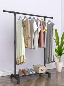 Cabide multifuncional para roupas, cabide independente com barras simples/duplas, varal ajustável e dobrável para quarto, varanda, uso interno e externo, economiza espaço, fácil montagem