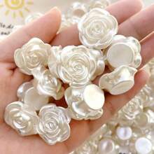 60 piezas de abalorios de flores de rosa de acrílico para manualidades de joyería DIY, surtido de abalorios transparentes de flores de rosa de 16 mm para hacer pulseras, collares y proyectos de artesanía