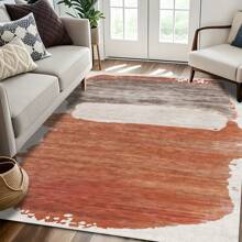 1pc Luxury French Colorblock Abstract Geometric Pattern Carpet, 1100g Fine Yarn Wool + TPR Washable Fabric Bottom, Nordic Minimalist Textured Rectangular Fluffy Soft Machine Washable Area Rug, Suitable For Outdoor, Entryway, Living Room, Bedroom, Laundry Room, Bathroom, Game Room, All Season Large Size Home Mat, Home Decor