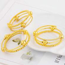 1/3 Stücke 24 Karat Goldarmband Set im Boho-Stil, Mehrfach-Armband, modisch und elegant, Geschenkidee für westliche Frauen für Urlaub, Feiern, Dates, Alltag, Muttertag, Abschlussfeier