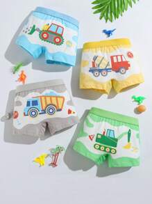 8 Sets Of Young Boys Multi-Color Boxers, Comfortable And Soft Cartoon Dinosaur, Crocodile, Lion, Giraffe, Dog, Balloon Printed Little Boy Boxer Briefs Four Seasons, Blue, Green, Yellow