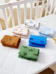 1PC Cute Breathable Soft Receiving Blanket, Muslin Swaddle Blankets For Newborn, Swaddle Wrap Burping Clothes, Essentials Infant Shower Items, Toddler Gift - Multicolor - View 1
