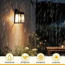 2 Pieces Of Solar-Powered Tungsten Filament Wall Lights With Warm Light LEDs.200mah, They Areeasy To Install. Suitable For Decorative Lighting In Outdoor Gardens, Terraces, Fences And Paths, As Well As For Illuminating The Way Back Home. Made Of Plastic, Without Accessories, Powered By Solar Energy, With A Power Of 20W. - Solar-powered tungsten filament wall lights - 查看 6