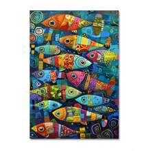 1pc Gift Vintage Colorful Fish In The Sea Canvas Posters And Prints Abstract Wall Arts Canvas Painting Bedroom Home Decor No Frame