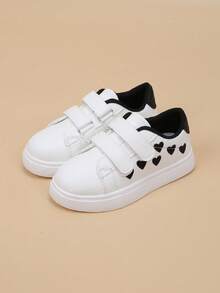 儿童休闲夏季时尚双带刺绣爱心魔术贴多功能运动鞋 - 白色 - 查看 4