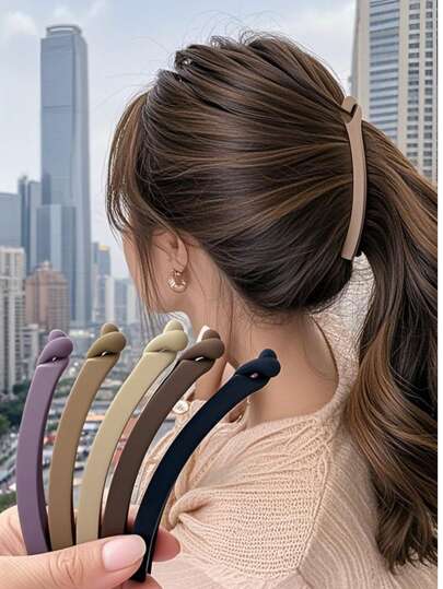 Set de 5 pinzas para el cabello de plástico ligero en forma de plátano de 11 cm/4.33 pulgadas de color negro/caqui/marrón, estilo minimalista de unicolor adecuado para uso diario, fiestas, trabajo, ideal para peinados durante el lavado de cara y la ducha, a juego con maquillaje y atuendos, pinza para el cabello en forma de plátano, accesorios para el cabello, herramientas para el cabello, accesorios para el cabello rizado, otoño, herramientas para el cabello, accesorios para mujeres, cosas para el cabello, otoño, accesorios para el cabello, viaje, accesorios para el cabello de mujer, accesorio para el cabello de mujer, herramientas para el cabello, cosas para el cabello, cosas, accesorios de belleza, regalos, viaje, regalos para mujeres, cosas para el cabello, rellenos de calcetines