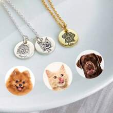 Colgante de collar personalizado con foto, diseño de retrato y recuerdo de mascota, grabado con láser, foto impresa con UV, collar para gato o perro, regalo de vacaciones y recuerdo