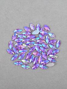 100 cái/gói, Đá giả Acrylic hình mắt ngựa 7*15mm, Đá giả đáy phẳng có đế bạc, Đá giả mắt ngựa nhọn không có lá kim, Dùng cho đồ thủ công tự làm, Trang phục khiêu vũ, Túi xách, Giày dép - Nhiều màu - Xem 3