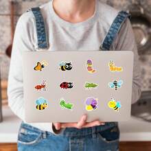 50 pezzi Adesivi sticker in vinile con grafica di insetti e animali, adatti per scrapbooking, diari, computer portatile, paraurti, skateboard, borracce, computer, telefono, cartoni animati, caschi, auto