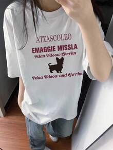 200g Pure Cotton T-Shirt 2025 Summer Ladies New Short Sleeve Pure Cotton Holiday Pattern Short Sleeve Round Neck Couple Wear Small Shirt Tops - 白色 - 查看 1