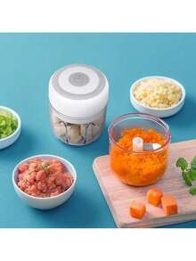 Gift For Mom, Kitchen Electric Vegetable Blender, Kitchen Utensils Portable Mini Meat Grinder, Pulverizer, Home Electric Garlic Press, Cordless Pulverizer, Garlic Slicer, Portable Compact Design, Easy To Use Kitchen Tool - trắng - Xem 4