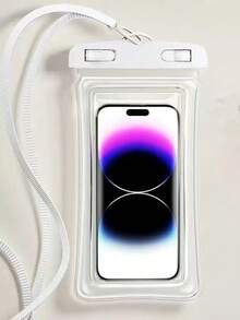 1pc Portable Universal Night Glow Waterproof Phone Case With Wide Strap - Touchscreen Compatible With All Smartphones, Suitable For Swim & Dive, Suitable For Water Sports & Travel - Perfect Gift For Adventurers, Beach Essentials, Beach Accessories, Pool Float - Multicolor - View 6