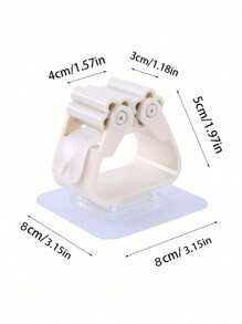 12pcs/4pcs/2pcs/1pc White Wall Mounted Strong Hook Clips, Mop Clip Storage Clips For Bathroom And Kitchen Storage
