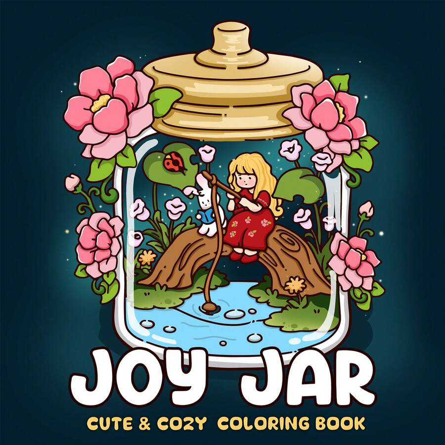 GDTME Libro para colorear divertido para adultos JOY JAR, libro de dibujos lindos, regalo perfecto para fiestas, cumpleaños, regreso a la escuela, útiles de aprendizaje - Multicolor - Ver 1