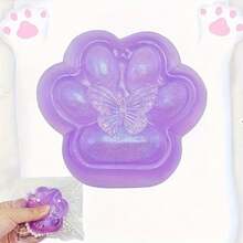 1 件挤压玩具手工制作的猫爪柔软玩具，有趣的恶作剧玩具，闪光紫色挤压猫爪，可爱柔软的柔软玩具，可缓解压力，适合成人和儿童的坐立不安的柔软玩具，圣诞节/万圣节/派对/生日新奇礼物，猫玩具（紫色） - 彩色 - 查看 9