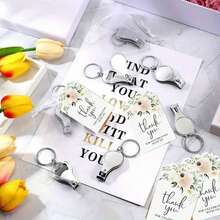36pcs Wedding Gift Packaging Set, Includes: Organza Gift Bags (With Guest Gifts), Multifunctional Bottle Opener, Nail Clipper, Keychain, Wedding Thank You Cards, Wedding Souvenirs, Party Supplies, Bride's Party Favors, Guest Gifts - A - View 2