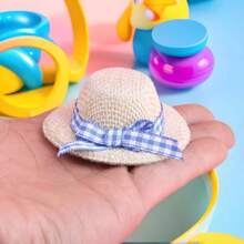 3pcs Miniature Doll House Woven Bow Knot Small Caps, Doll Doll Accessories Doll Hanging Decorations Doll Hat