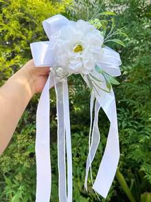 1PC Wedding Car Flower Wedding Car Decoration Rearview Mirror Door Handle Simulation Flower Broken Peony Handlebar Flower Wedding Flower - Multicolor - View 2