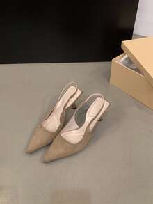 Temperament Celebrity Sandals Fairy Shoes New Spring And Summer French Pointed High Heels Single Shoes - Brown - View 6