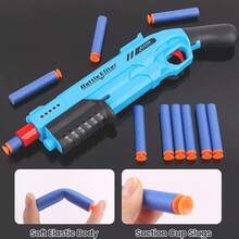 1 szt. Ręczny bezpieczny pistolet do rzucania piankowymi rzutkami z 10 szt. piankowych przyssawek do rzutek