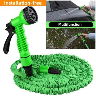 25/50/75/100 Ft Expandable Garden Hose With 7-Function Spray Nozzle Set - , Spigot Watering Irrigation Hose For Yard, Outdoor Use And Car Washing With High Pressure Water Gun - No Power Needed