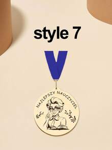 1pc Wooden Personalised Graduation Medals, Handmade Nursery And School Leavers Gifts, Personalised Nursery School Graduation Medals,Personalised Teacher Medal Gift Thank You Award School Hero Congratulations Best Teacher In The World - Red and Blue - View 44