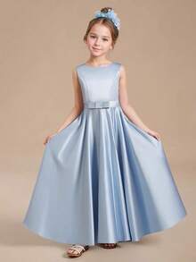 Vestido de princesa para niña preadolescente, vestido de novia abultado - Azul - Ver 3