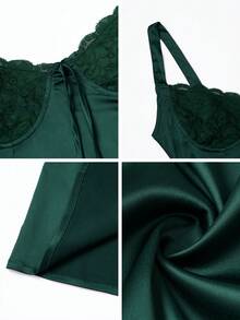 Look Polly 女装复活节演唱会母亲节优雅性感少女风老钱风设计感高级法式婚礼宴会派对节日聚会游轮度假长裙狂欢节礼服小巧女士半正式晚礼服蕾丝拼接吊带中长裙冬季女装连衣裙夏季女士舞会优雅生日派对长款春秋茶会藏蓝色开叉吊带裙婚纱90年代服装 - 綠色 - 查看 11