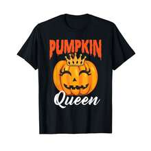 Funny Pumpkin Queen Halloween Easy Simple Costume For Girls T-Shirt| LU Birthday Gifts - Black - View 1
