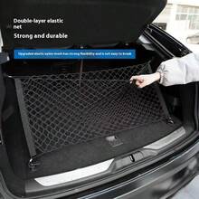 1pc Car Trunk Storage Net Bag, Luggage Organizer Net Pouch For Vehicle Rear Cargo Holder For Women Storage Organizer Travel Essentials Back To School Dormitory Storage - Black - View 4