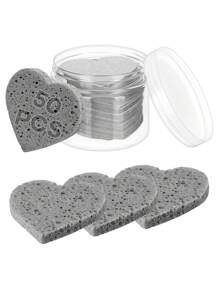 SHEIN X Milania 50-Count Facial Sponges Compressed, 100% Natural Cellulose Face Sponge Professional Cosmetic Spa Sponges For Face Cleansing, Exfoliating Mask, Makeup Removal For Travel And Home