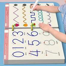 32 Seiten wiederverwendbare Übungsbücher für Bildung, löschbare Schreibtafeln, Papiermaterialien, geeignet für Kontrolltraining und Erleuchtungsübungen für Kinder von 3-6 Jahren, Rückkehr zur Schule