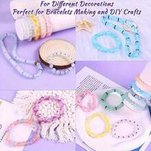 Bộ dụng cụ làm đồ trang sức bằng hạt thủy tinh tròn 360 hạt 8mm hai màu chuyển sắc, bao gồm dây xâu hạt, kéo, hạt đệm, dùng để làm vòng tay, vòng cổ, hoa tai, dây đeo điện thoại di động, đồ thủ công, quà tặng tiệc sinh nhật (Màu ngẫu nhiên) Bộ xâu hạt thích hợp cho người mới bắt đầu - màu gradient - Xem 2