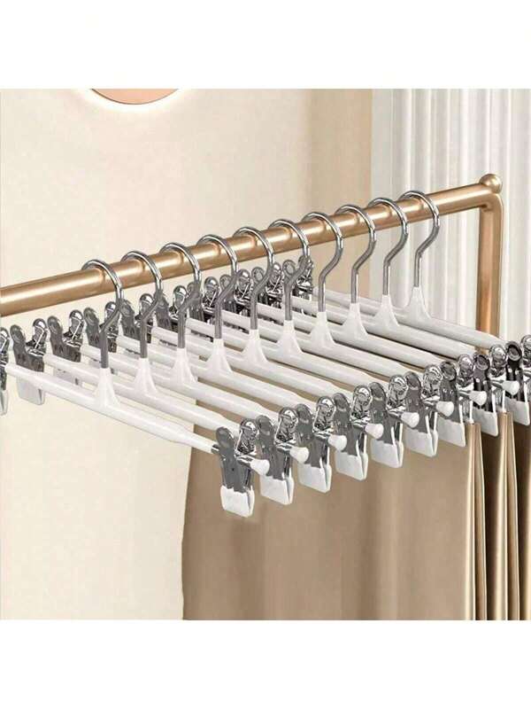 20pcs Non-Slip Clothes Hangers With Clips, Stainless Steel Non-Mark Thickened Drying Racks For Home