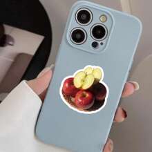 50pcs Red Apple-Style Fresh & Simple Creative Decorative Stickers For Audio Speakers, Desks And Stationery, In Korean Style, School Supplies,Back To School