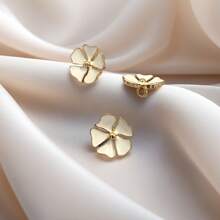 5pcs Floral Pattern Decorative Metal Buttons, Suitable For Dresses, Shirts, Sweaters, Cardigans, Knit Tops, Versatile