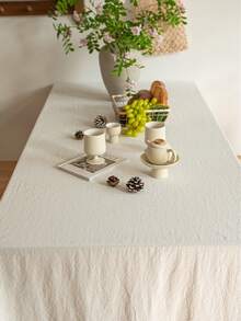 1 件现代简约亚麻纹理桌布，清新简约别致，适用于茶几、餐桌、北欧风格、日式风格