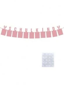 1pc SCHULKIND Banner Glitter Photo Frame Banner For First Day Of School Decorations, Classroom Bulletin Board Chalkboard Decor, Schulbeginn Party Supplies