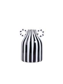 1 Stück minimalistischer Vase für zwei Ohren, Europäischer vertikaler gestreifter Stil zylindrische Blumenvase, Heimdekoration für getrocknete/frische Blumen, geeignet für Zuhause, Schlafzimmer Nachttisch, Eingangsbereich, Tisch, Geschenk für Freunde