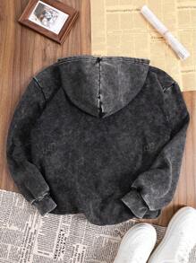 Sudadera con capucha y cremallera de moda callejera de algodón con estilo retro y lavado para mujer, nueva chaqueta con capucha con cremallera de estilo retro y casual para mujer en otoño e invierno