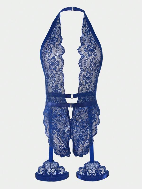 Sexy gebreide, holle, rugloze, diepe V-hals jumpsuit