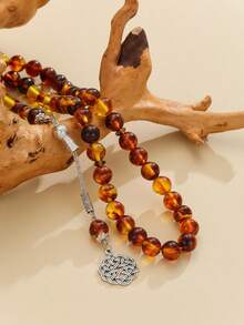 1pc Resin Rosary Bracelet, 45 Single Beads 10mm, Luxury Amber Color, Prayer Beads For Muslim, Tasbih, Middle Eastern, Arab, Holiday Gift - Multicolor - View 10