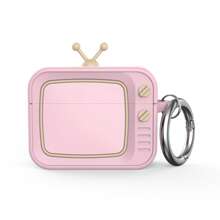Funda protectora de silicona de unicolor con forma de TV retro clásica para audífonos AirPod